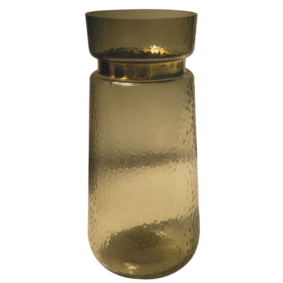 PTMD Vaas Quilio Shaped glas bruin 30 cm
