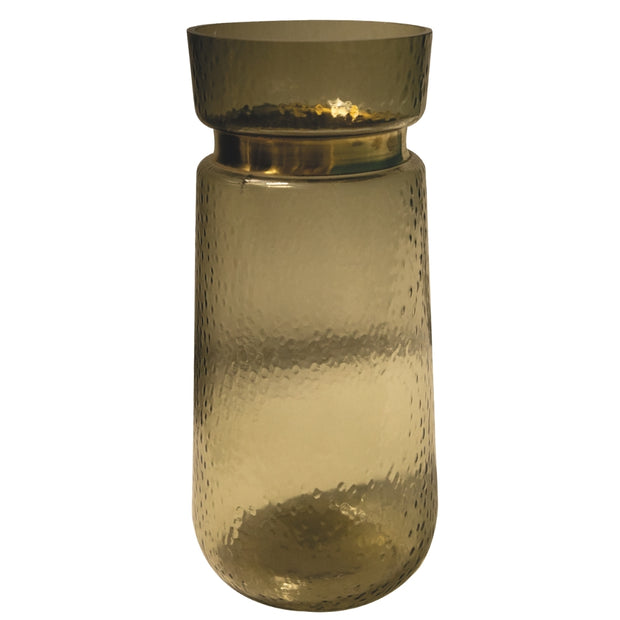 PTMD Vaas Quilio Shaped glas bruin 30 cm
