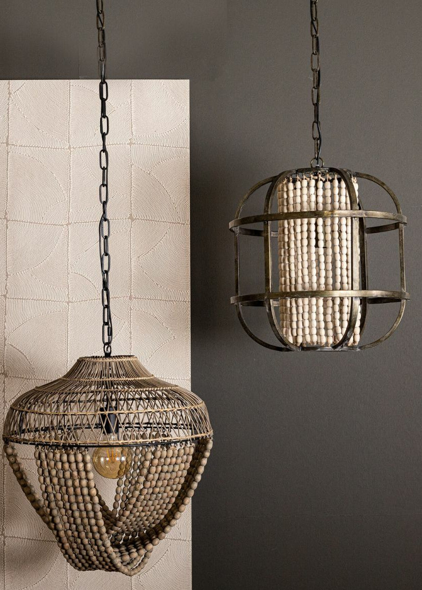 PTMD hanglamp July metaal/hout 46 cm