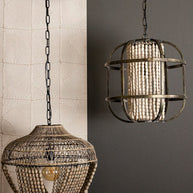 PTMD hanglamp July metaal/hout 46 cm