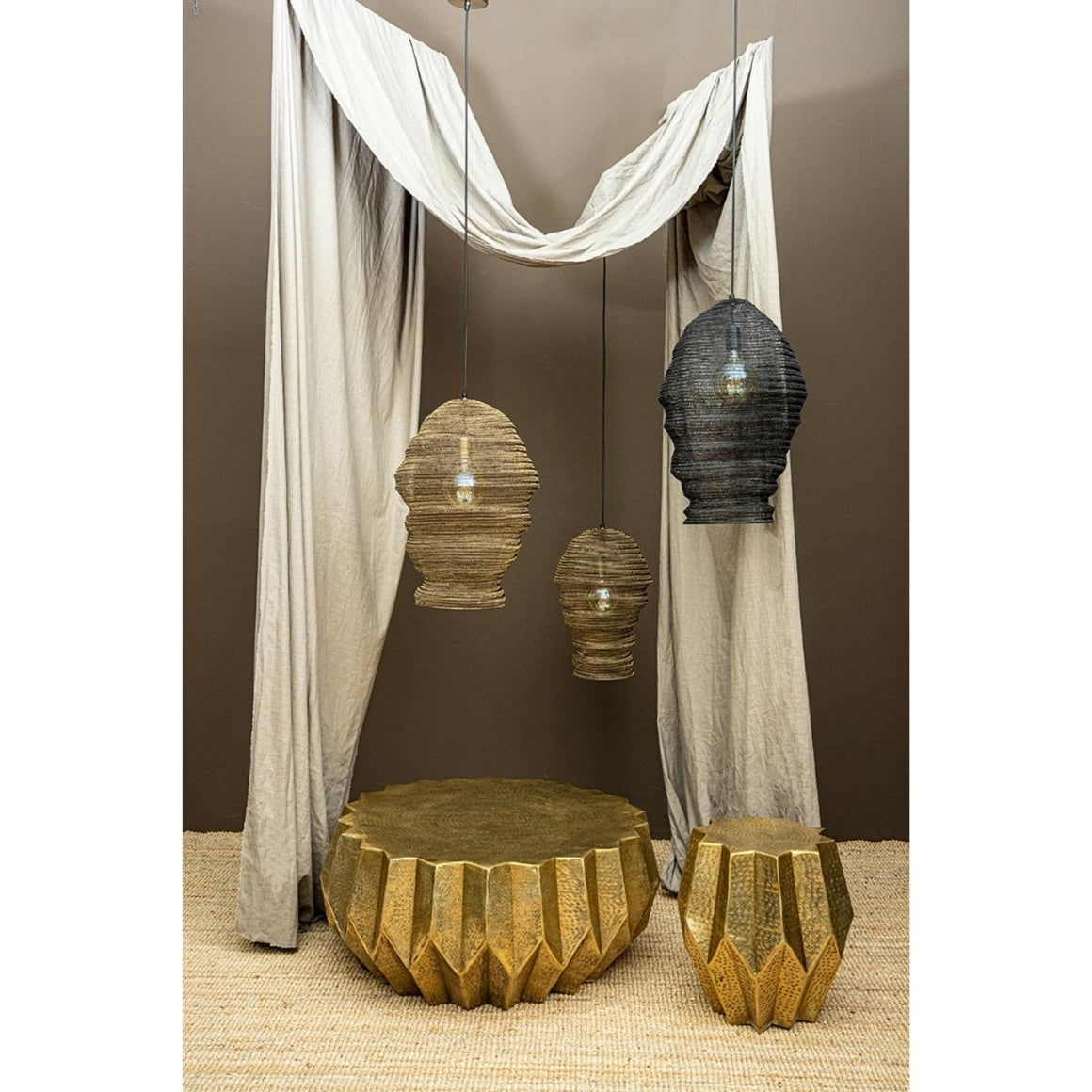 PTMD hanglamp Miko S messingkleurig 50 cm