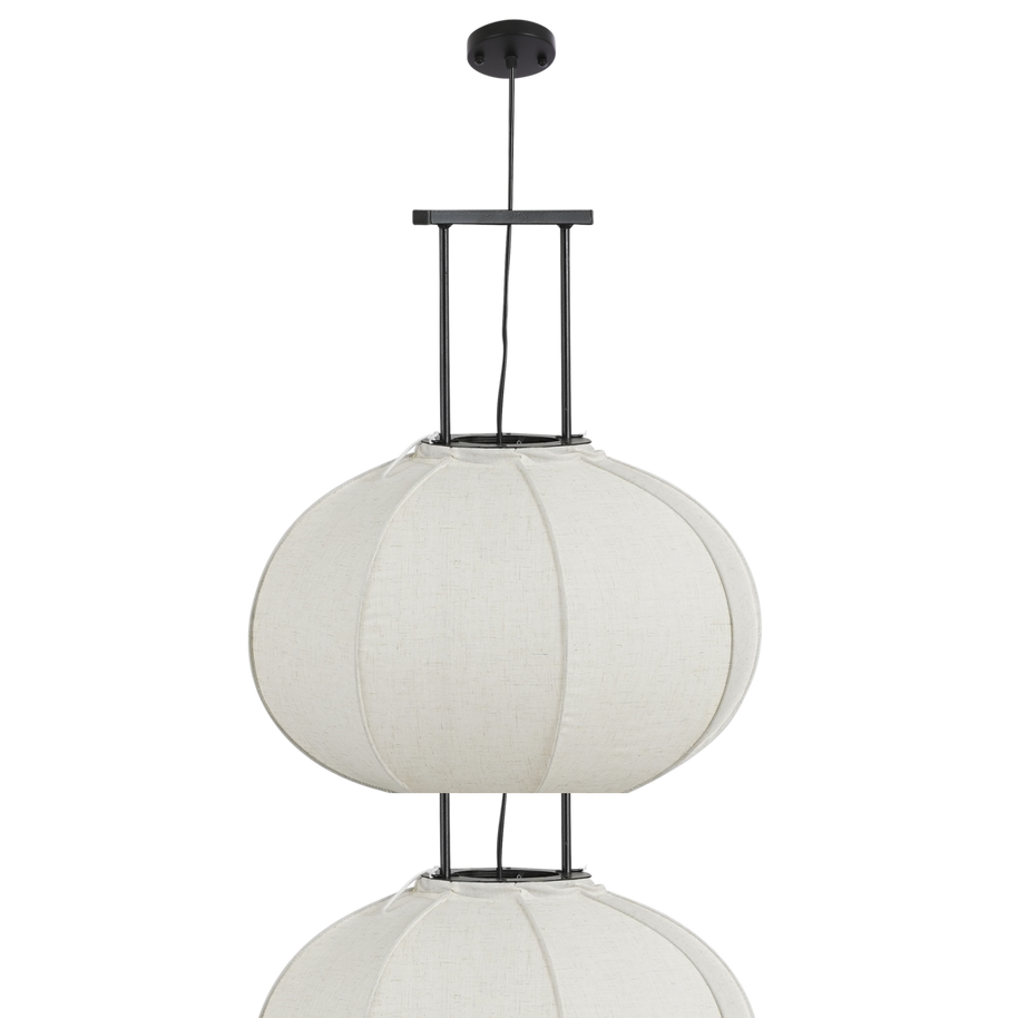 Pego Hanglamp - H55 x Ø50 cm - Linnen - Off-white