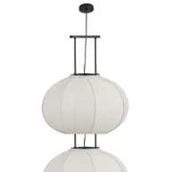 Pego Hanglamp - H55 x Ø50 cm - Linnen - Off-white