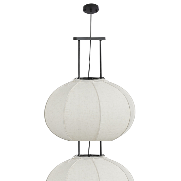 Pego Hanglamp - H55 x Ø50 cm - Linnen - Off-white