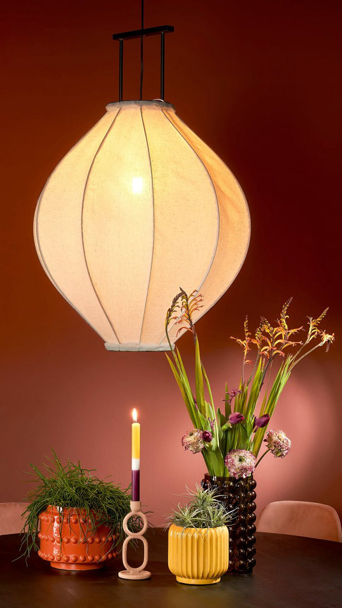 Pego Hanglamp - H94 x Ø70 cm - Linnen - Off White