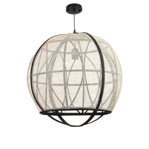 Pella Hanglamp - H50 x Ø51 cm - Linnen - Off-white