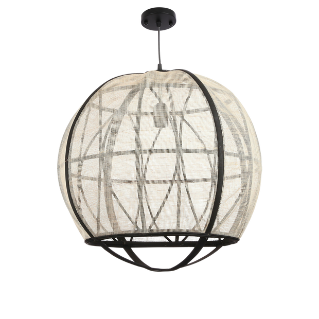 Pella Hanglamp - H50 x Ø51 cm - Linnen - Off-white