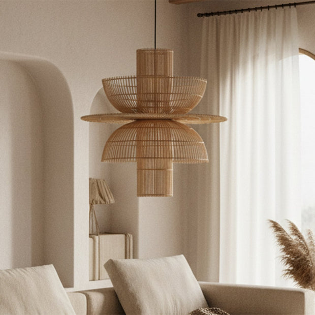 Saturn rotan chique hanglamp