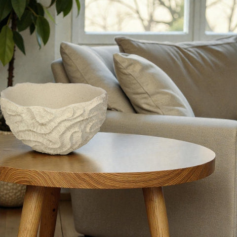 Schaal Koraal – Polyresin – Zand (36 × 35,5 × 21,3 cm)