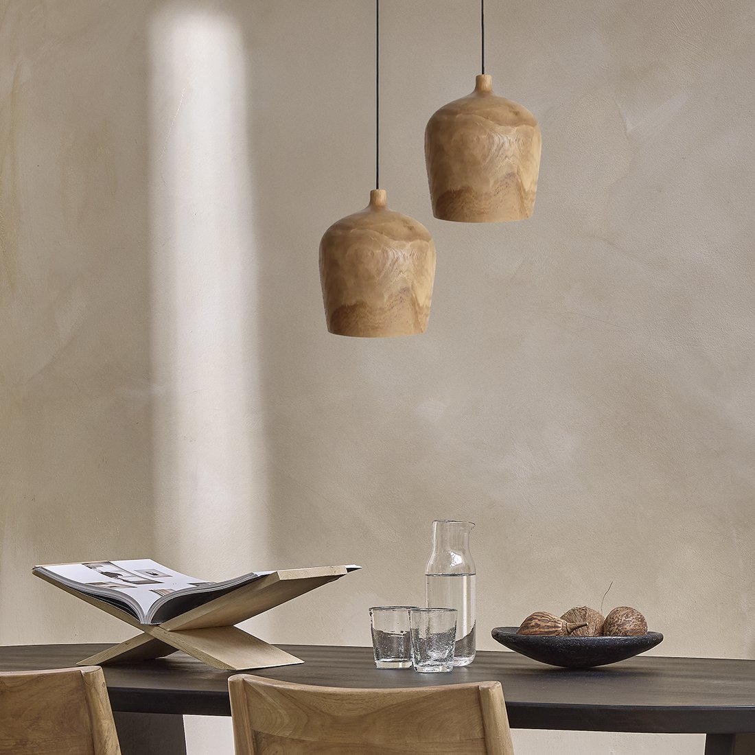 Sirocco houten hanglamp Bottle teak