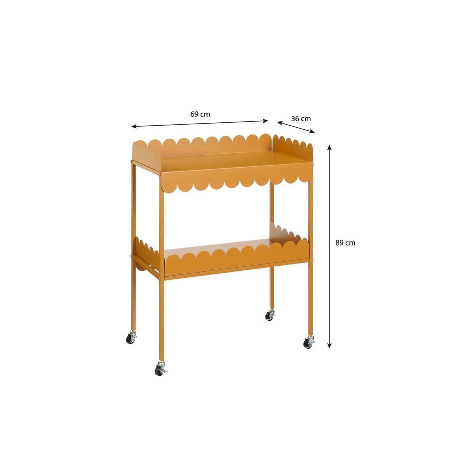 Steffano Plantentafel op Wielen - Metaal - Lichtbruin