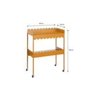 Steffano Plantentafel op Wielen - Metaal - Lichtbruin