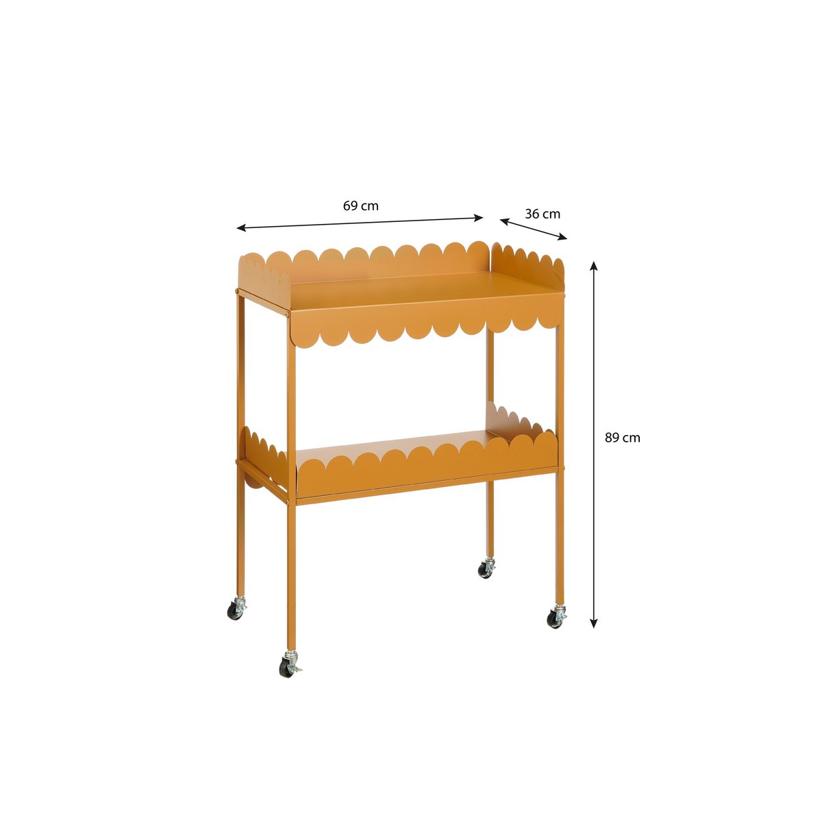 Steffano Plantentafel op Wielen - Metaal - Lichtbruin