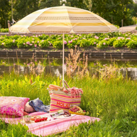 Stripe Strandparasol - H180 x Ø160 cm - Geel