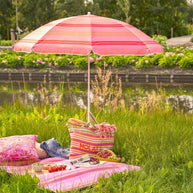 Stripe Strandparasol - H180 x Ø160 cm - Lichtroze