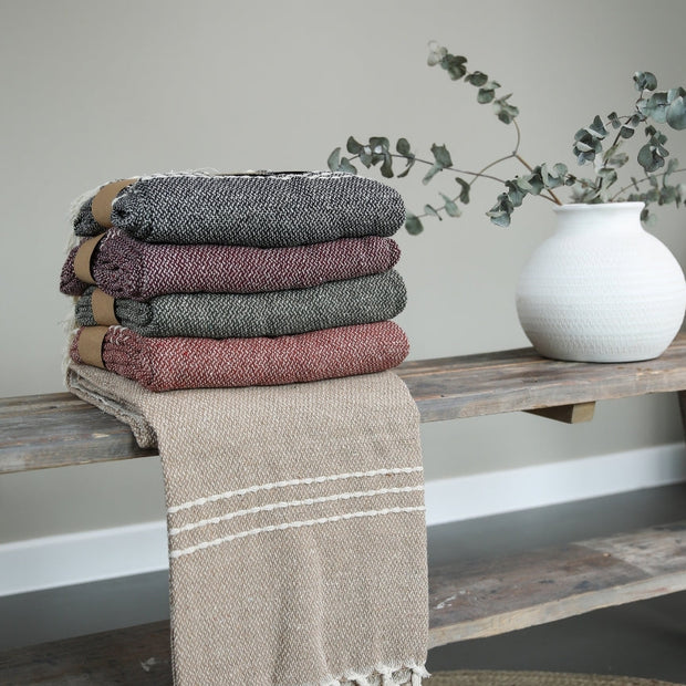Take a Plaid 13 Gerecycled Katoen Beige 130 x 180 cm