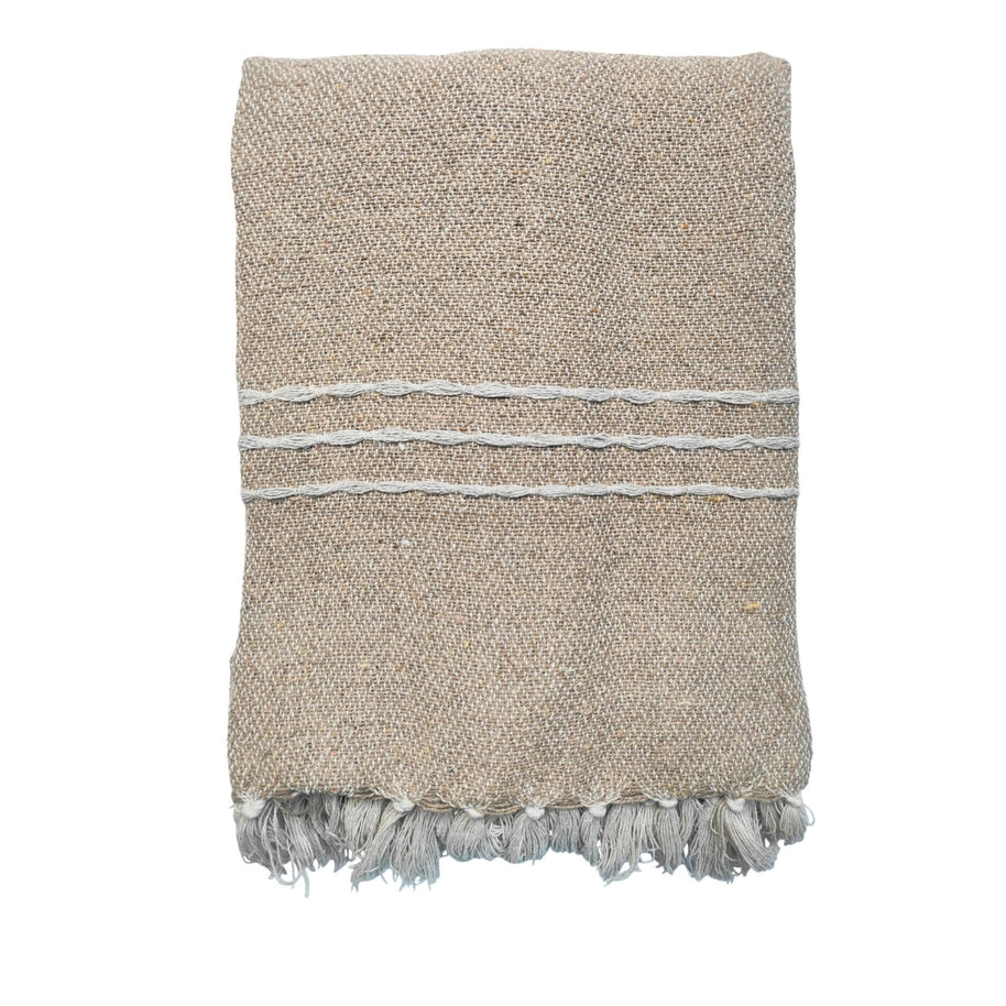 Take a Plaid 13 Gerecycled Katoen Beige 130 x 180 cm