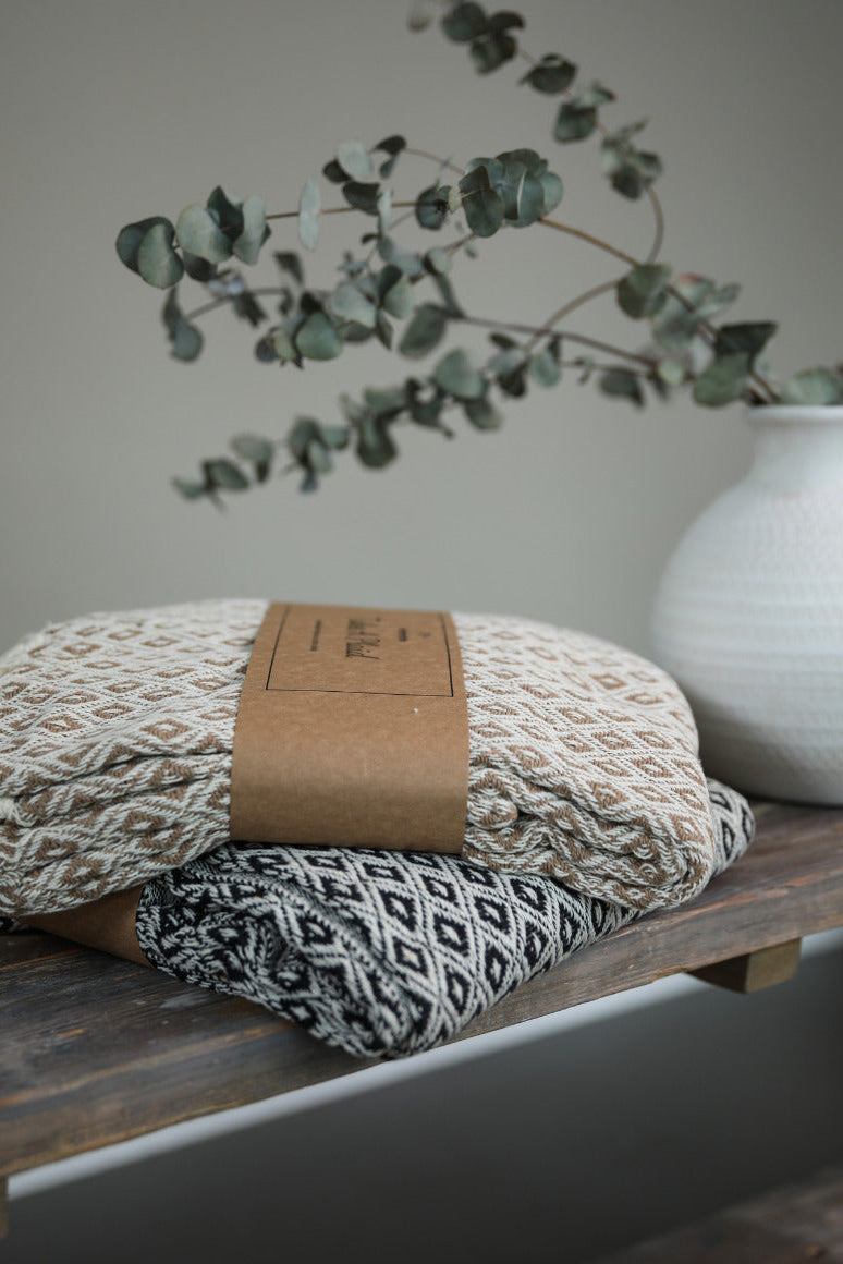 Take a Plaid 56 Gerecycled Katoen Beige 130 x 180 cm