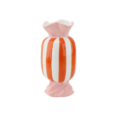 Vaas - Toffee Candy - Oranje/roze - 9,5x9,5x21cm