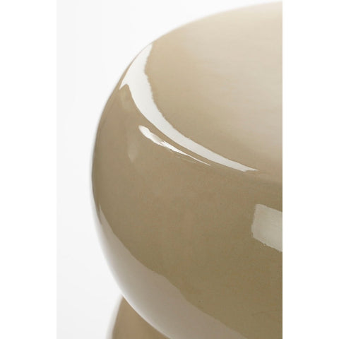 Vendi Bijzettafel - Keramiek - Crème  H44 x Ø32 cm