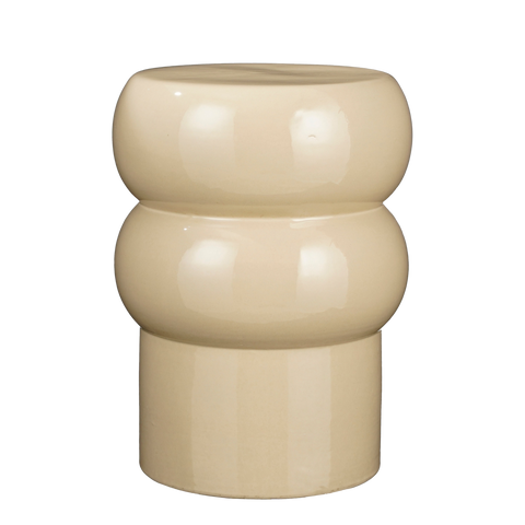 Vendi Bijzettafel - Keramiek - Crème  H44 x Ø32 cm