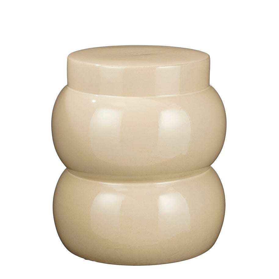 Vendi Bijzettafel Keramiek - Crème - H40 x Ø35 cm