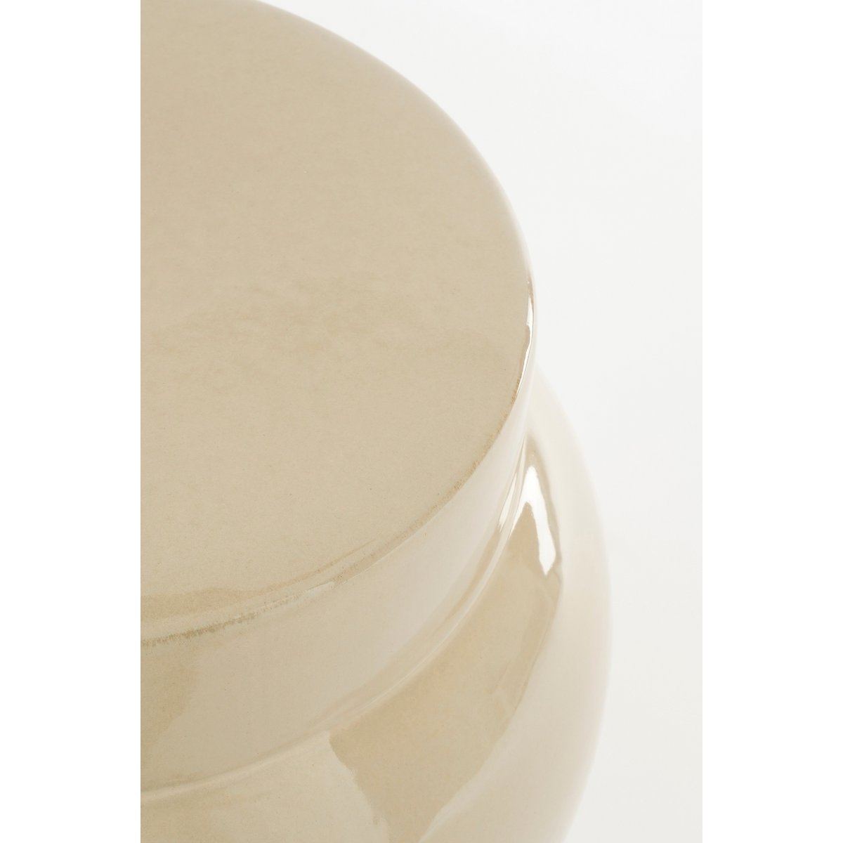 Vendi Bijzettafel Keramiek - Crème - H40 x Ø35 cm