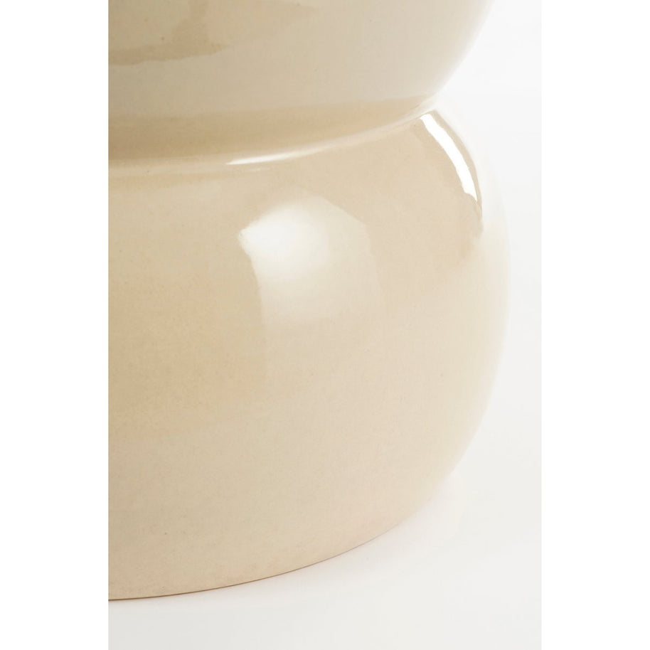 Vendi Bijzettafel Keramiek - Crème - H40 x Ø35 cm