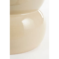 Vendi Bijzettafel Keramiek - Crème - H40 x Ø35 cm