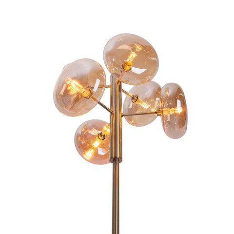 Vloerlamp Orion metaal en glas H 165 cm