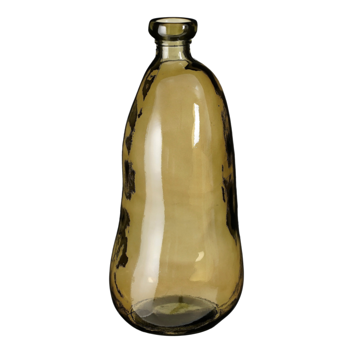 Glazen vaas Pinto taupe - Gerecycled Glas - H 51 cm