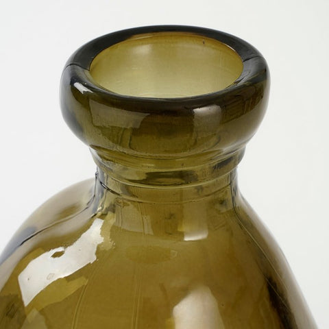 Glazen vaas Pinto taupe - Gerecycled Glas - H 51 cm