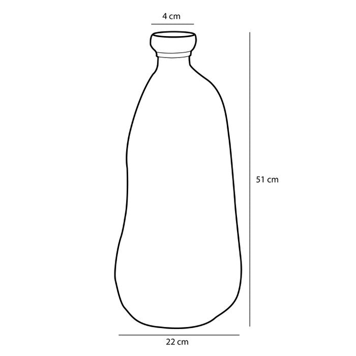 Glazen vaas Pinto taupe - Gerecycled Glas - H 51 cm