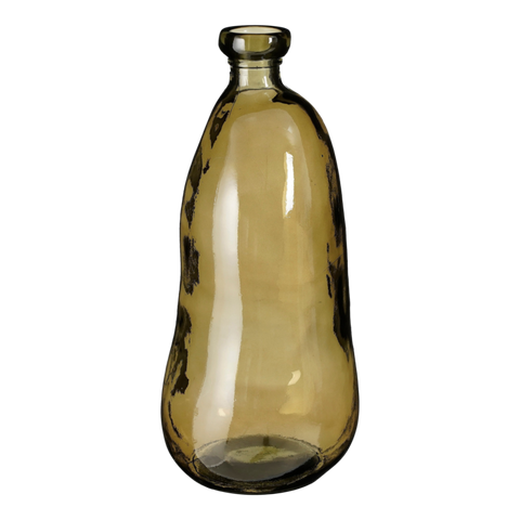Glazen vaas Pinto taupe - Gerecycled Glas - H 51 cm