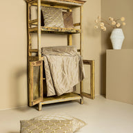 PTMD Kussen Lizze Beige Velvet Embroidery 45 x 45