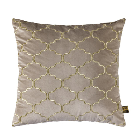 PTMD Kussen Lizze Beige Velvet Embroidery 45 x 45