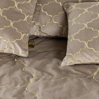 PTMD Kussen Lizze Beige Velvet Embroidery 45 x 45